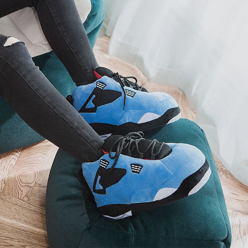 image-Douyin coconut cotton slippers back to the future luminous cotton shoes aj1 black and red spoof warm home cotton slippers wholesale