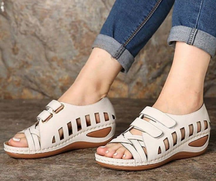 image-Women's Roman Sandals - Brown Fish Mouth Size 43