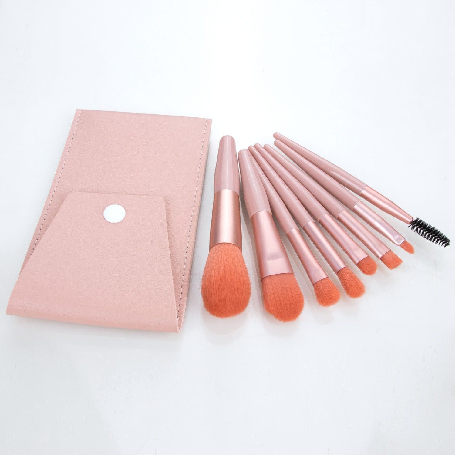 image-Nongying 8 mini Morandi color makeup brush sets, soft bristles, plastic handle, portable beauty tools in stock