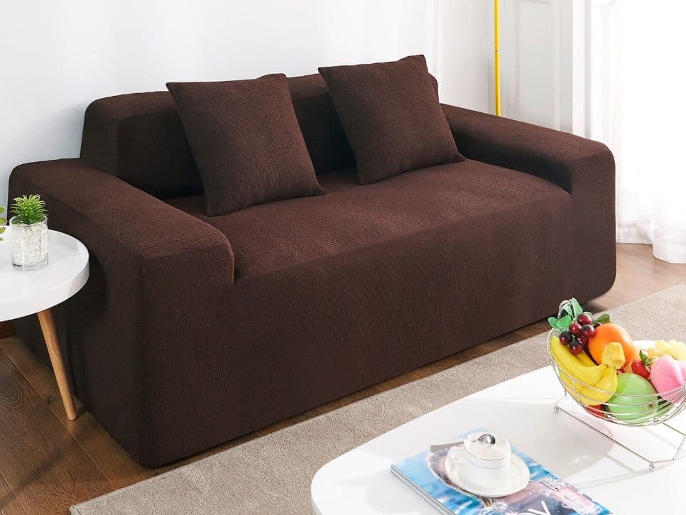 image-Waterproof Polar Fleece Solid Color Bomb Cover Sofa Slipcover Corner Case For Living Room 1 2 3 4 Seat