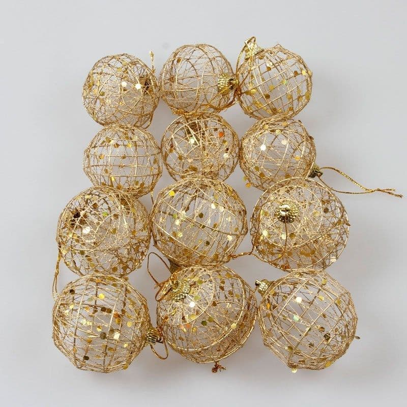 image-Gold dusted scaly Christmas ball