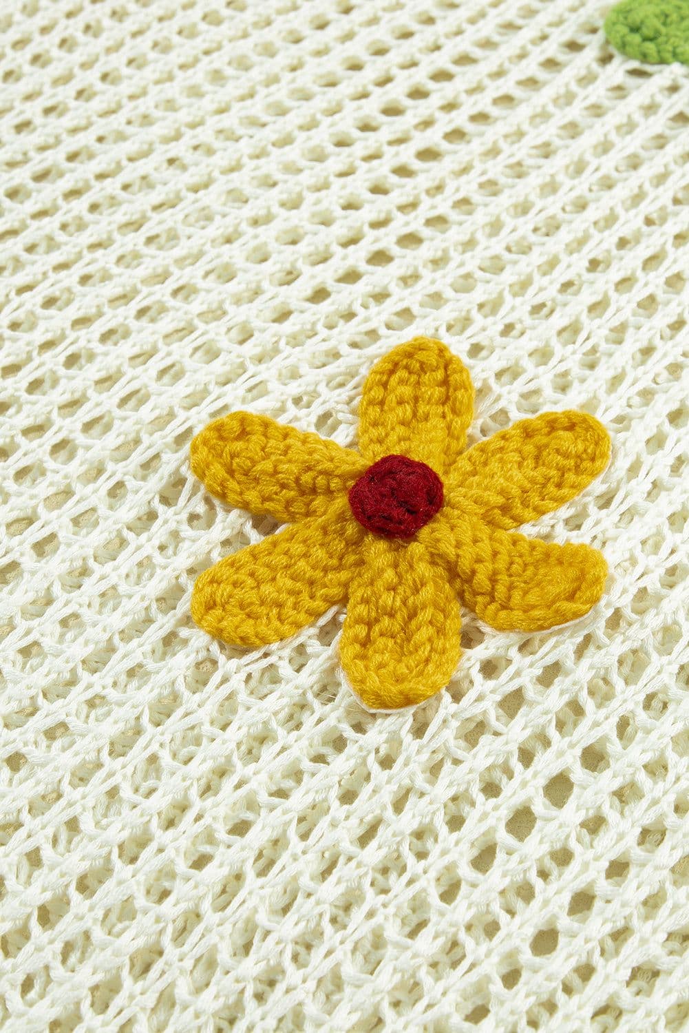 image-White Crochet Flower Hollow-out Sweater T-Shirt