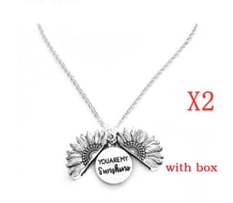 image-Sunflower Double Lettering Necklace