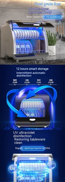 image-Mini Desktop Kitchen Disinfection Dryer - 360° Constant Temp