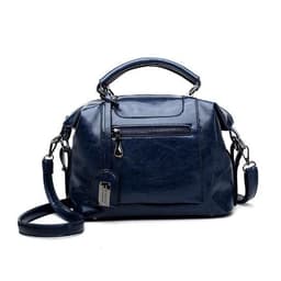 image-Retro High Quality Oil-wax Leather Lady's Messenger Bag