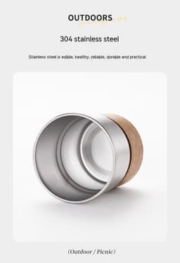image-Outdoor Anti-scald Camping Cup 304 Stainless Steel Water Cup