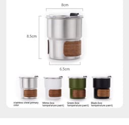 image-Outdoor Anti-scald Camping Cup 304 Stainless Steel Water Cup