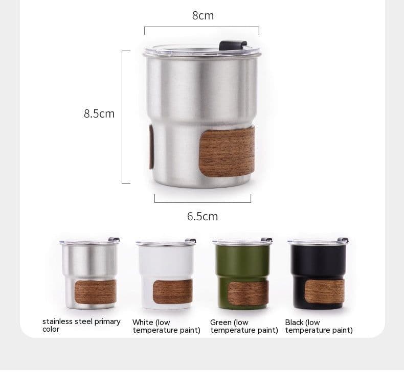 image-Outdoor Anti-scald Camping Cup 304 Stainless Steel Water Cup
