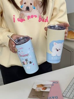 image-Water Heat Preservation Stainless Steel Cup With Straw Portable Insulation Cup