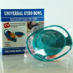 image-Kids' Practice Bowl - Blue Rotating Saucer, 17cm Plastic Dish