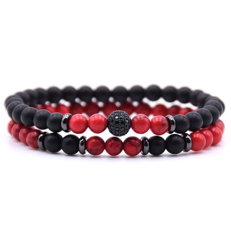 image-Micro-inlaid Zircon Nracelet 6mm Natural Stone Beaded Bracelet
