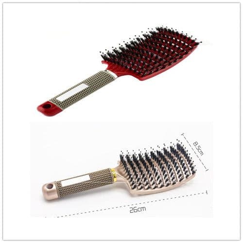 image-Bristle Hair Brush - Detangler Massage Comb