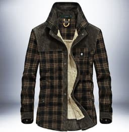 image-Winter Jacket Men Thicken Warm Fleece Jackets Coats Pure Cotton Plaid Jacket Military Clothes