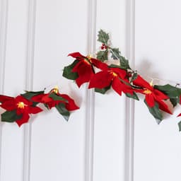 image-Led First Grade Christmas Lights With Red Flowers And Red Fruits For Home Decor