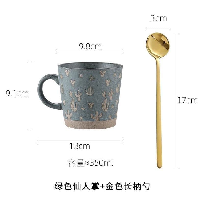 image-Stoneware Mug Coffee Cup Couple Water Cup