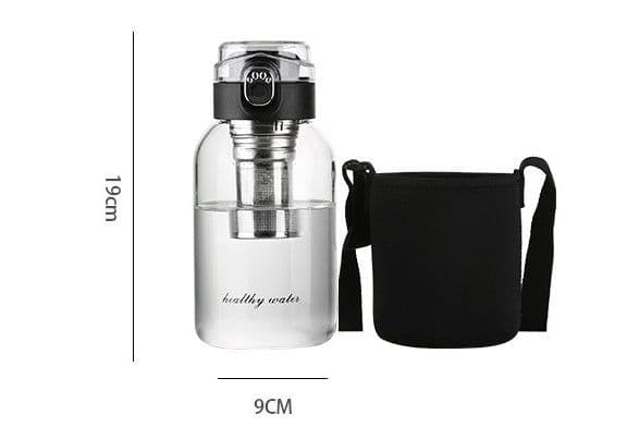 image-Bounce Cover Glass Water Cup With Cup Cover Portable Large Capacity