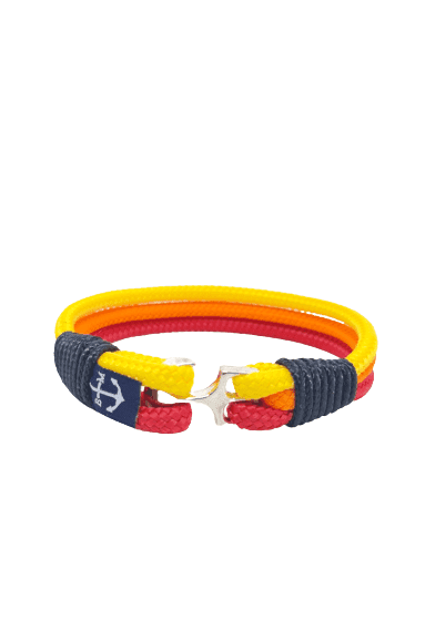 image-Red, Orange, and Yellow Nautical Bracelet and Keychain