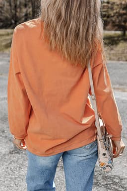 image-Strawberry Pink Ribbed Corded Oversized Sweatshirt