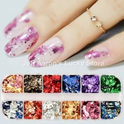 image-12 Colors Nails Abalone Shell Fragments Texture Natural Sea Shell 3d Glitter Nail Art Decoration Powder Sequins Beauty Tools