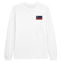 image-T-shirt à manches longues Drapeau du Liechtenstein en broderie