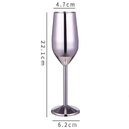image-Stainless steel champagne glass and red wine cup