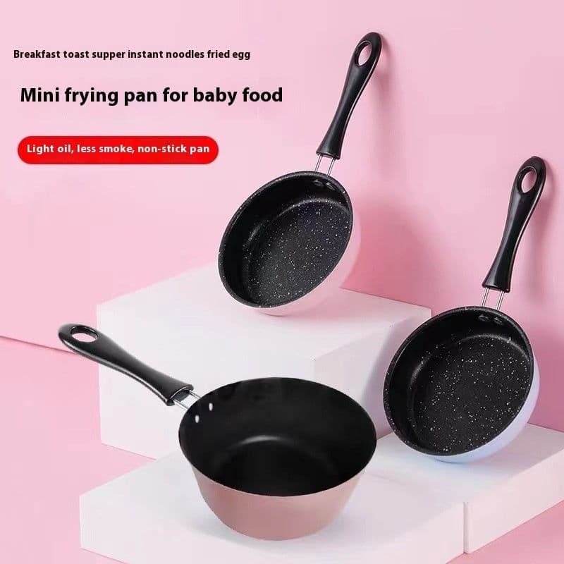image-Mini Pan Non-stick Frying Pan Egg Frying Pan Kitchen Candy Toy Real Cooking Children Small Pot