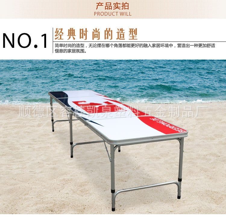 image-Manufacturer Beer table outdoor portable table training aluminum alloy folding table game beer table table mate