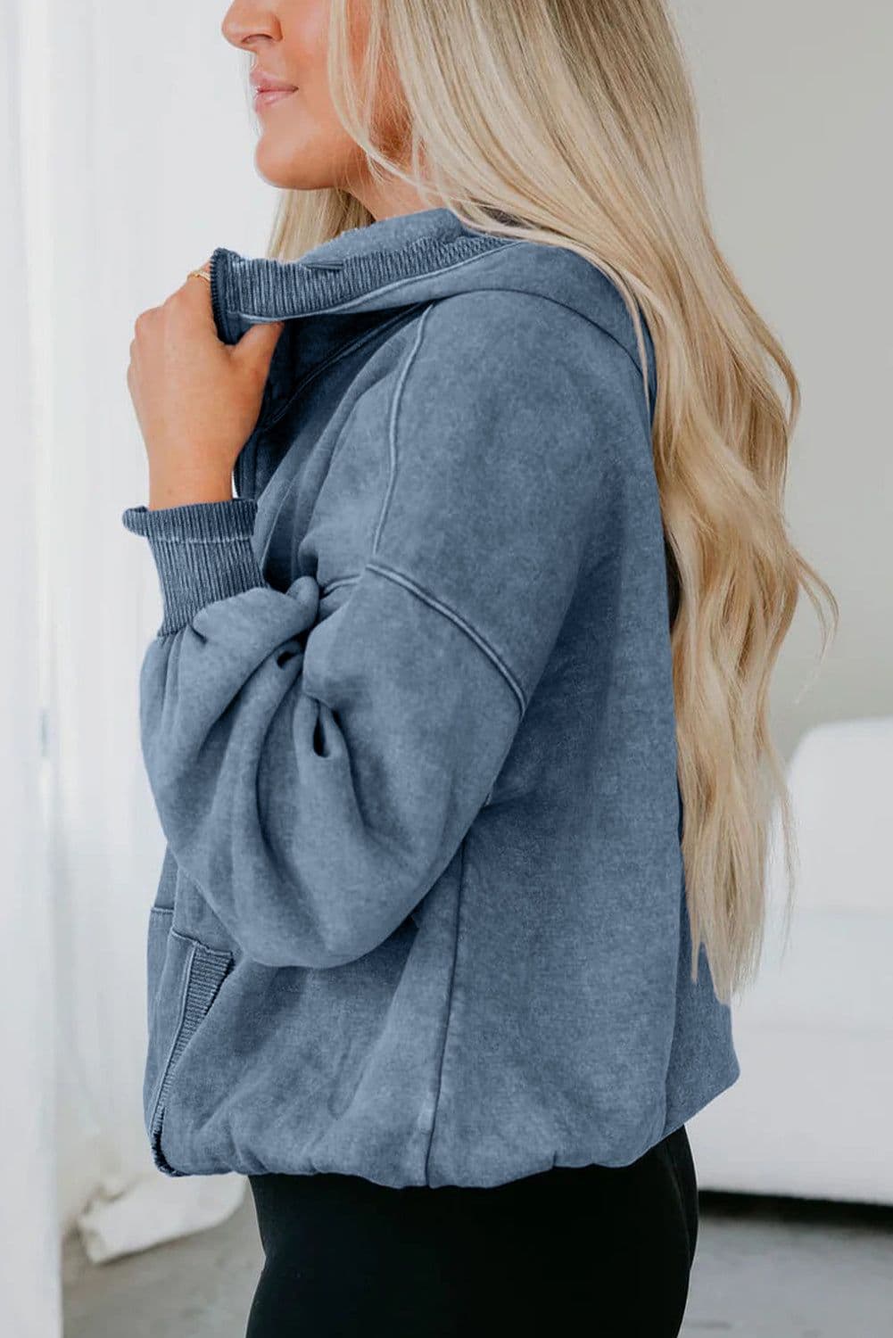 image-Canton Half Zip Hoodie - Mineral Wash Baggy