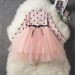 image-Baby Girls Spring Winter Long Sleeve Tutu Lace Dresses Infantil Newborn 1st Birthday Party Clothes Christening Gown Casual Wear