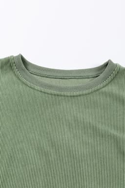 image-Strawberry Pink Ribbed Corded Oversized Sweatshirt
