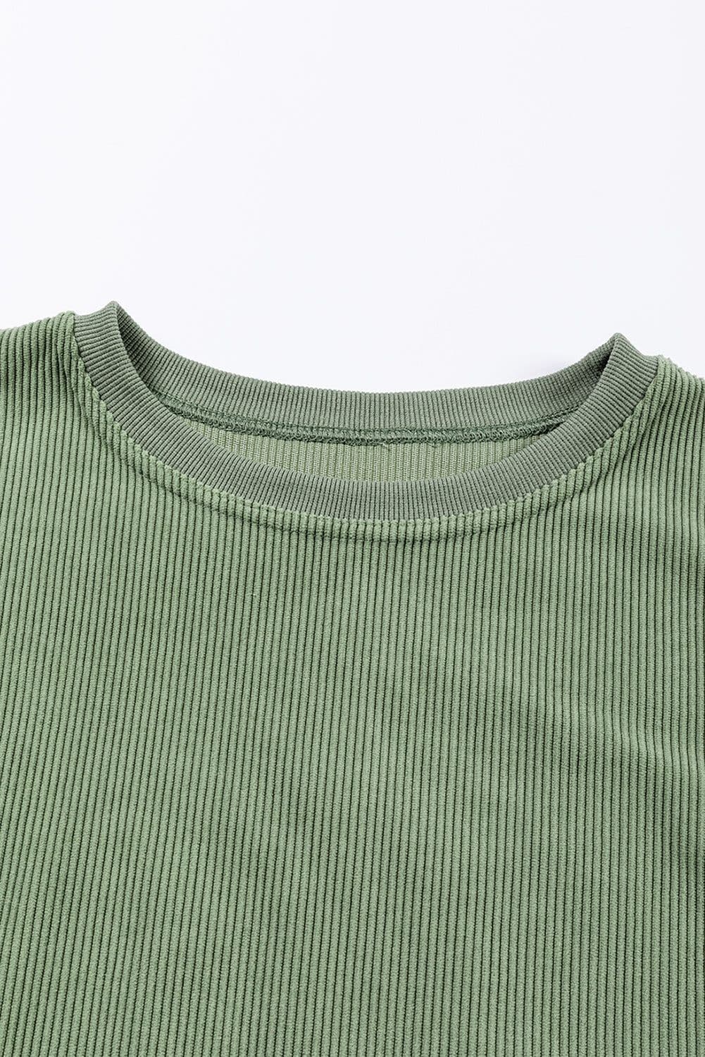 image-Strawberry Pink Ribbed Corded Oversized Sweatshirt