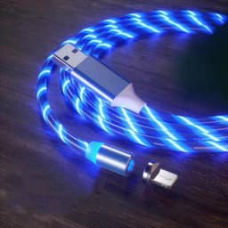 image-Magnetic Charging Cable Streamer Fast Charging Cable Lighting Micro USB Cable LED Magnet Charger Type-C Cable