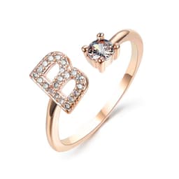 image-New Design Adjustable 26 Initial Letter Ring Fashion Jewelry For Women Simple Elegant Jewelry