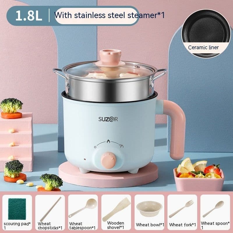 image-Mini Electric Cooker - 1.8L Portable Pot for Dorms & Small Homes
