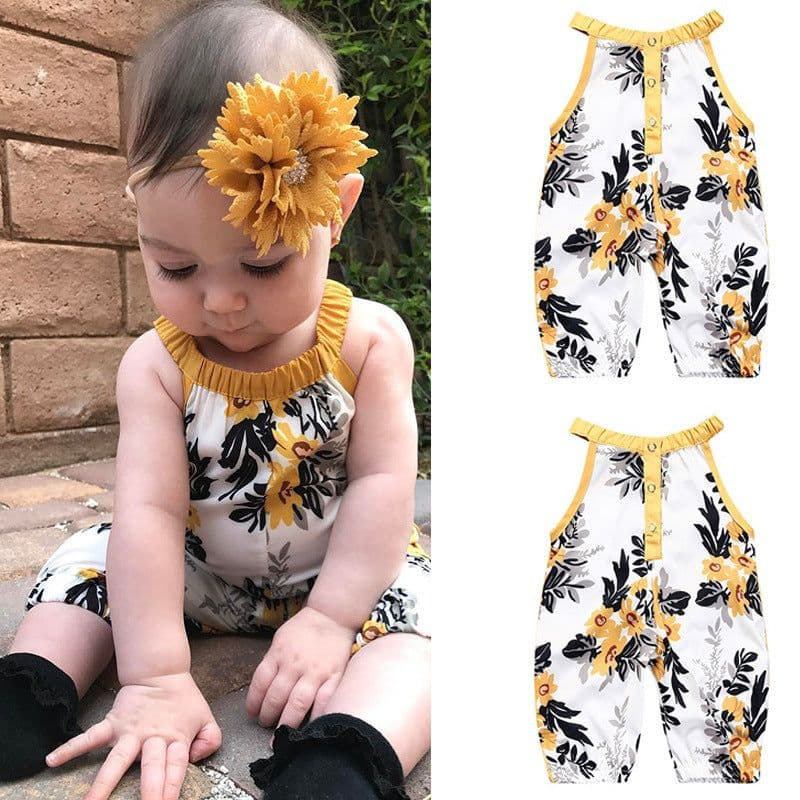 image-Sleeveless Floral Jumpsuit Jumpsuit Ins Children's Clothing