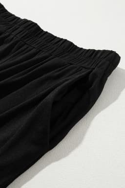image-Solid Color T-Shirt & Wide Leg Pants Set - 2pcs - Comfortable Fabric