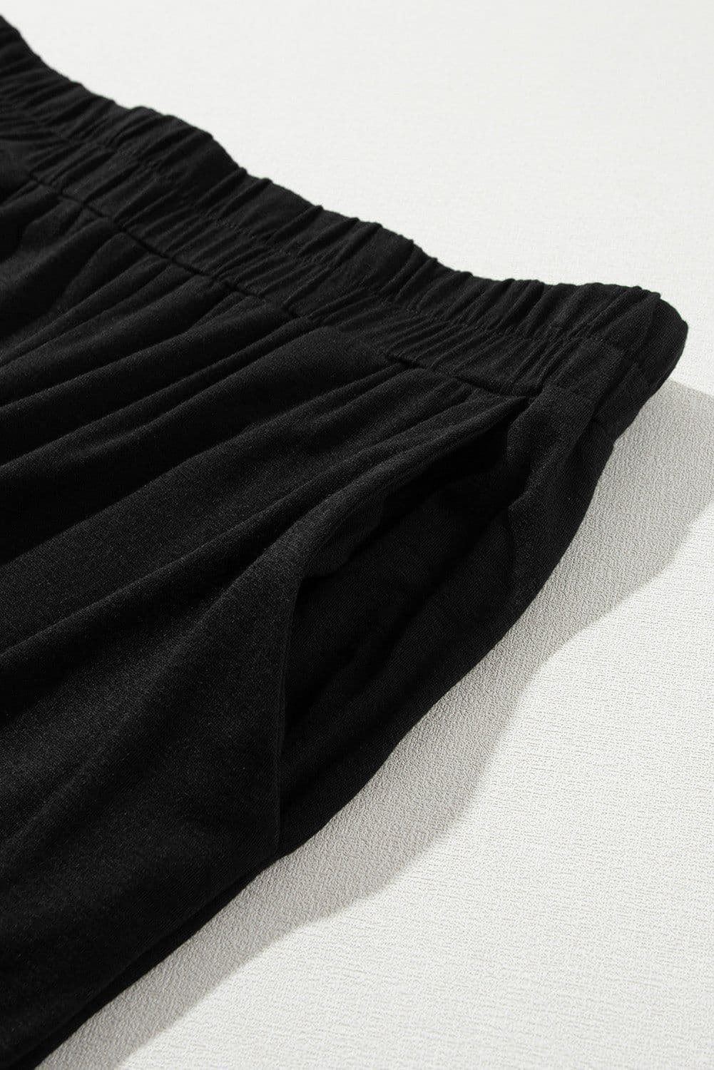 image-Solid Color T-Shirt & Wide Leg Pants Set - 2pcs - Comfortable Fabric