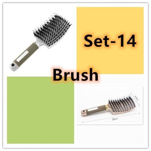 image-Bristle Hair Brush - Detangler Massage Comb