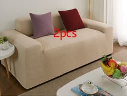 image-Waterproof Polar Fleece Solid Color Bomb Cover Sofa Slipcover Corner Case For Living Room 1 2 3 4 Seat