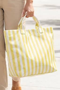image-Black Glossy Striped Vinyl Large Tote Bag