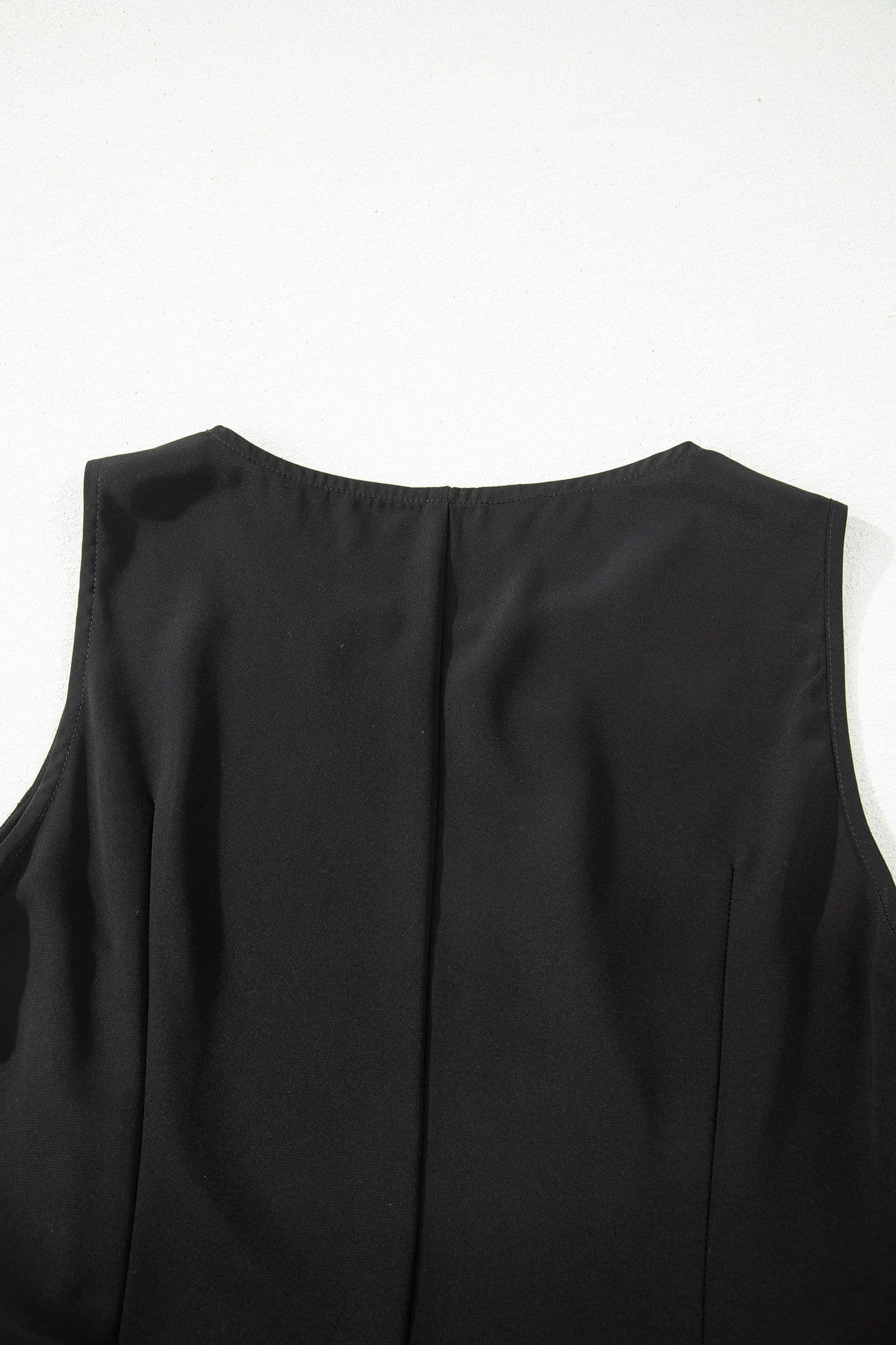 image-Black Sleeveless Lace Patchwork Long Dress
