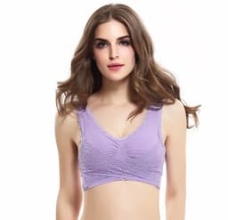 image-Front Cross Side Buckle Lace Side Non-Wire Sports Fitness Bra