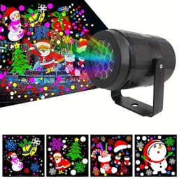 image-360° Rotating LED Christmas Projector Night Light - Snowflake Projection Lamp for Festive Home Decor, Parties, and Gifts