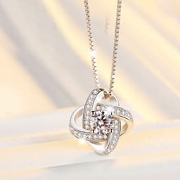 image-Cross-border new lucky four-leaf clover diamond pendant zircon necklace box chain fashion short collarbone chain wholesale