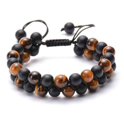 image-Tiger Eye Couple Bracelets Matte Black Agate Beads Bracelet