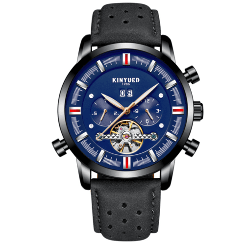 image-Leather Strap Watch With Large Dial For Men