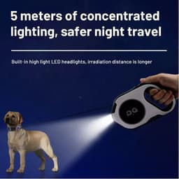 image-Retractable Dog Leash LED Light - Automatic