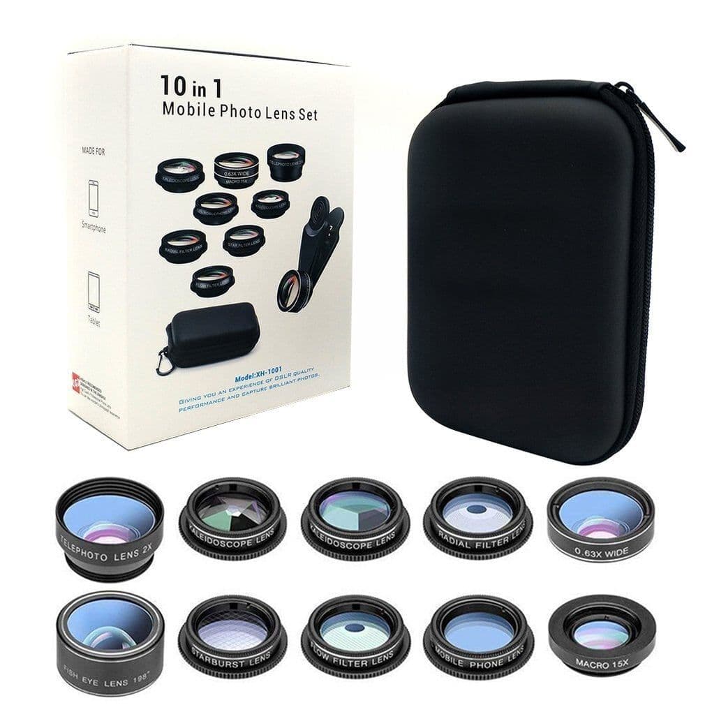 image-Ten in one set of fisheye lens with external camera lens