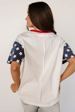 image-Jet Stream USA Flag Graphic T-Shirt Patchwork
