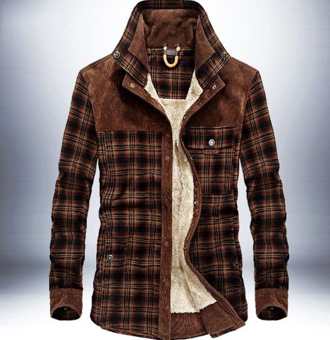image-Winter Jacket Men Thicken Warm Fleece Jackets Coats Pure Cotton Plaid Jacket Military Clothes